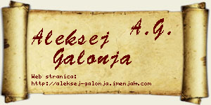 Aleksej Galonja vizit kartica